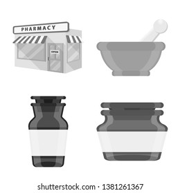 Vector illustration of medicine and health symbol. Collection of medicine and help vector icon for stock.