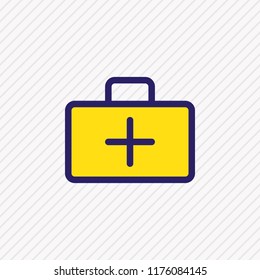 Vector illustration of medicine icon colored line. Beautiful camp element also can be used as first aid case icon element.