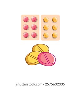 Vector illustration medicine icon  pills 