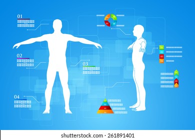 Vector Illustration Of Medicine Infographics. Schematic Description Of The Human Body.