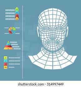 Vector illustration of medicine infographics. Schematic description of the human body.
