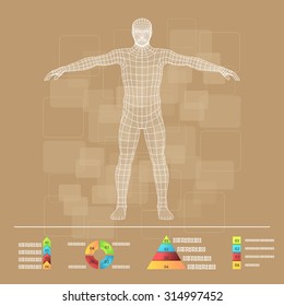 Vector Illustration Of Medicine Infographics. Schematic Description Of The Human Body.