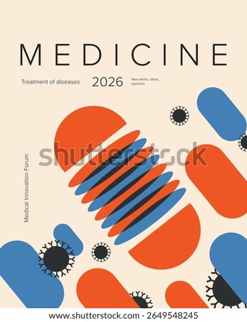 Vector illustration. Medicine poster, banner, postcard, cover. Health, medical treatment.