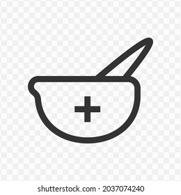 Vector illustration of medicine pounder icon in dark color and transparent background(png).