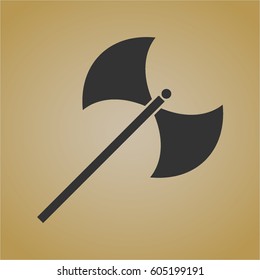 Vektorgrafik des mittelalterlichen Axt-Symbols in schwarzer Farbe