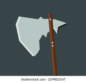 Vector illustration of medieval battle axe