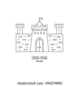 Vector Illustration Medieval Castle Stone Walls Stock Vector (Royalty ...