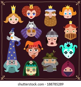 Vector illustration of medieval characters
