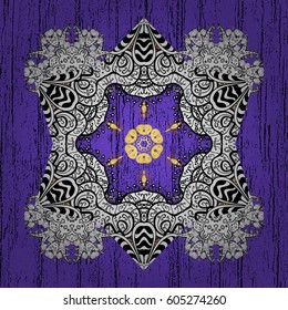 Vector illustration. Medieval floral royal pattern. Good for greeting card for birthday, invitation or banner. Decorative symmetry arabesque. Grunge on background.