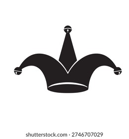 Vector illustration of a medieval joker hat with bells, April Fools symbol.