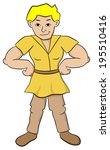 vector illustration of a medieval muscular squire
