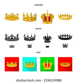 Vector illustration of medieval and nobility icon. Set of medieval and monarchy vector icon for stock.