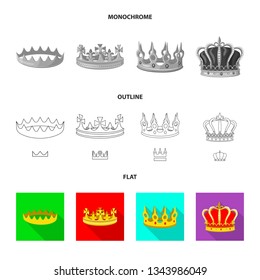 Vector illustration of medieval and nobility icon. Set of medieval and monarchy stock symbol for web.