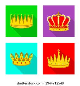 Vector illustration of medieval and nobility icon. Collection of medieval and monarchy stock symbol for web.