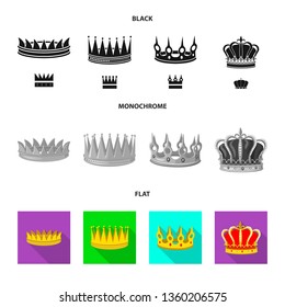 Vector illustration of medieval and nobility icon. Set of medieval and monarchy stock symbol for web.