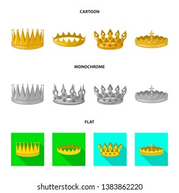 Vector illustration of medieval and nobility icon. Collection of medieval and monarchy vector icon for stock.