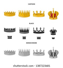 Vector illustration of medieval and nobility icon. Collection of medieval and monarchy stock vector illustration.