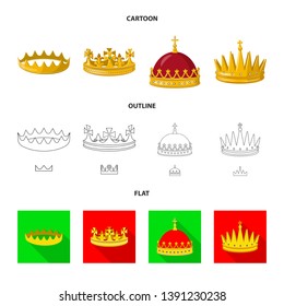 Vector illustration of medieval and nobility icon. Set of medieval and monarchy stock vector illustration.