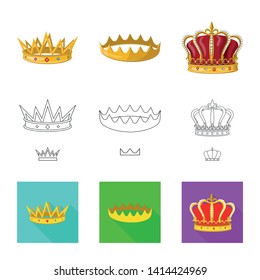 Vector illustration of medieval and nobility icon. Set of medieval and monarchy vector icon for stock.