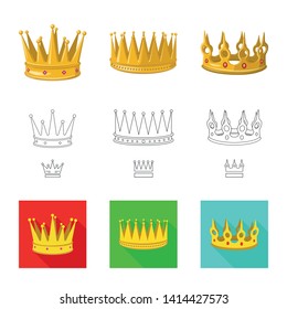 Vector illustration of medieval and nobility icon. Collection of medieval and monarchy stock symbol for web.