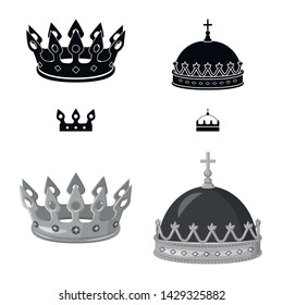 Vector illustration of medieval and nobility icon. Collection of medieval and monarchy stock vector illustration.