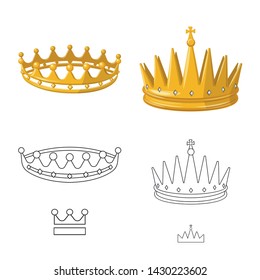 Vector illustration of medieval and nobility icon. Collection of medieval and monarchy stock vector illustration.