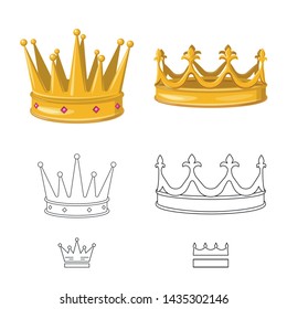 Vector illustration of medieval and nobility icon. Set of medieval and monarchy stock symbol for web.
