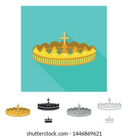 Vector illustration of medieval and nobility icon. Set of medieval and monarchy stock symbol for web.