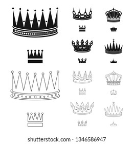 Vector illustration of medieval and nobility logo. Collection of medieval and monarchy vector icon for stock.
