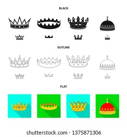 Vector illustration of medieval and nobility logo. Collection of medieval and monarchy stock symbol for web.