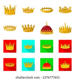 Vector illustration of medieval and nobility logo. Set of medieval and monarchy stock vector illustration.