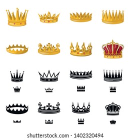 Vector illustration of medieval and nobility logo. Set of medieval and monarchy vector icon for stock.