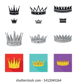 Vector illustration of medieval and nobility logo. Collection of medieval and monarchy stock symbol for web.