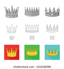 Vector illustration of medieval and nobility logo. Set of medieval and monarchy vector icon for stock.
