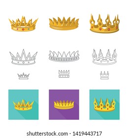 Vector illustration of medieval and nobility logo. Collection of medieval and monarchy stock vector illustration.