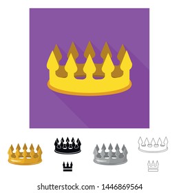 Vector illustration of medieval and nobility logo. Set of medieval and monarchy stock vector illustration.