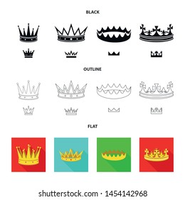 Vector illustration of medieval and nobility logo. Collection of medieval and monarchy vector icon for stock.