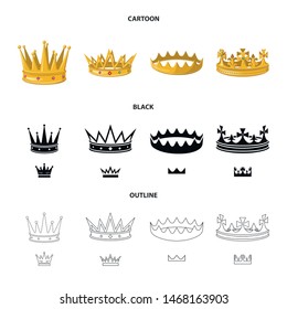 Vector illustration of medieval and nobility logo. Set of medieval and monarchy vector icon for stock.
