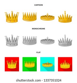 Vector illustration of medieval and nobility sign. Collection of medieval and monarchy stock vector illustration.