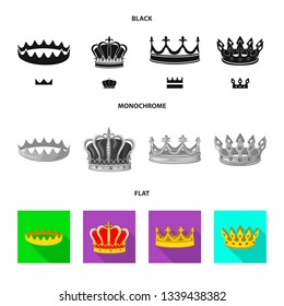 Vector illustration of medieval and nobility sign. Set of medieval and monarchy stock symbol for web.