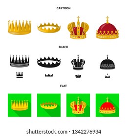 Vector illustration of medieval and nobility sign. Collection of medieval and monarchy stock symbol for web.