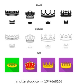 Vector illustration of medieval and nobility sign. Collection of medieval and monarchy stock symbol for web.
