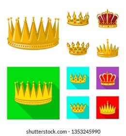Vector illustration of medieval and nobility sign. Set of medieval and monarchy stock symbol for web.