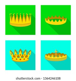 Vector illustration of medieval and nobility sign. Collection of medieval and monarchy stock vector illustration.