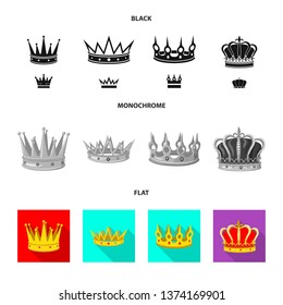 Vector illustration of medieval and nobility sign. Set of medieval and monarchy stock vector illustration.
