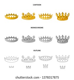 Vector illustration of medieval and nobility sign. Set of medieval and monarchy stock vector illustration.