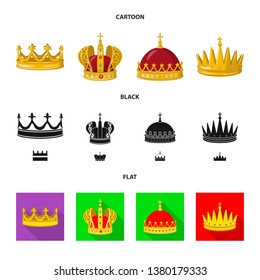 Vector illustration of medieval and nobility sign. Set of medieval and monarchy vector icon for stock.