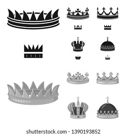 Vector illustration of medieval and nobility sign. Set of medieval and monarchy stock symbol for web.