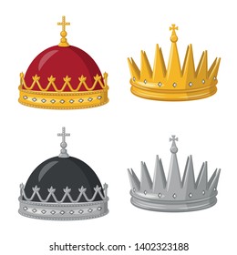 Vector illustration of medieval and nobility sign. Set of medieval and monarchy stock vector illustration.
