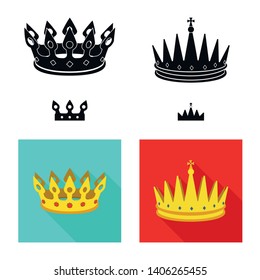 Vector illustration of medieval and nobility sign. Collection of medieval and monarchy stock vector illustration.